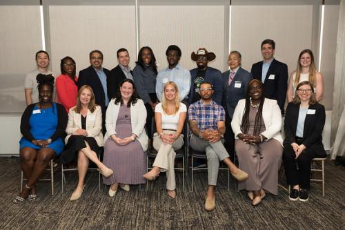 The MeHI team pictured with AHEM Challenge winners.
