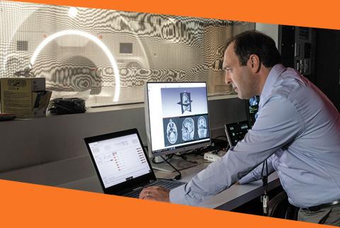 Doctor reviewing images